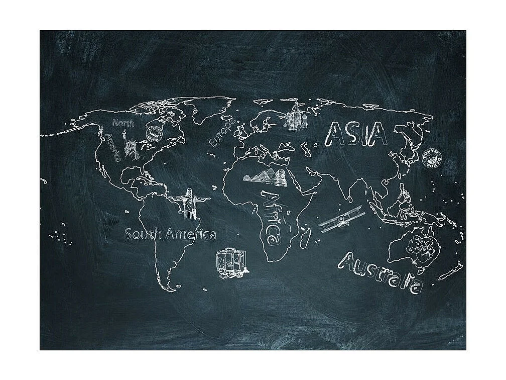 Papier Peint "Small Travel. Large Travel en Anglais" 193 x 250 cm