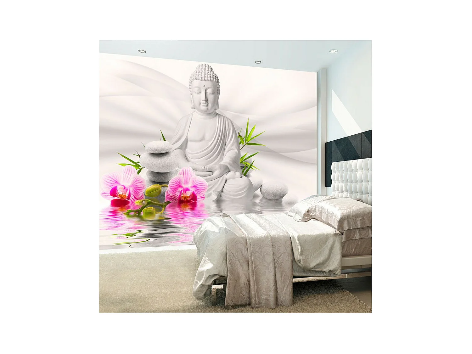 Papier Peint "Bouddha & Orchidées" 245 x 350 cm