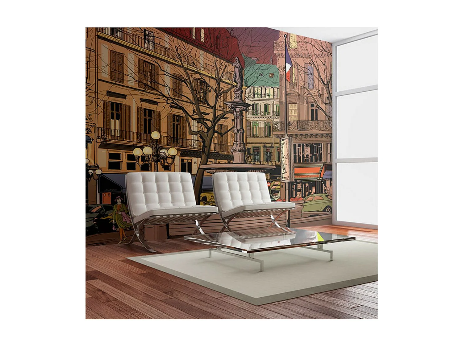 Papier Peint "Walk Through the French Square" 193 x 250 cm