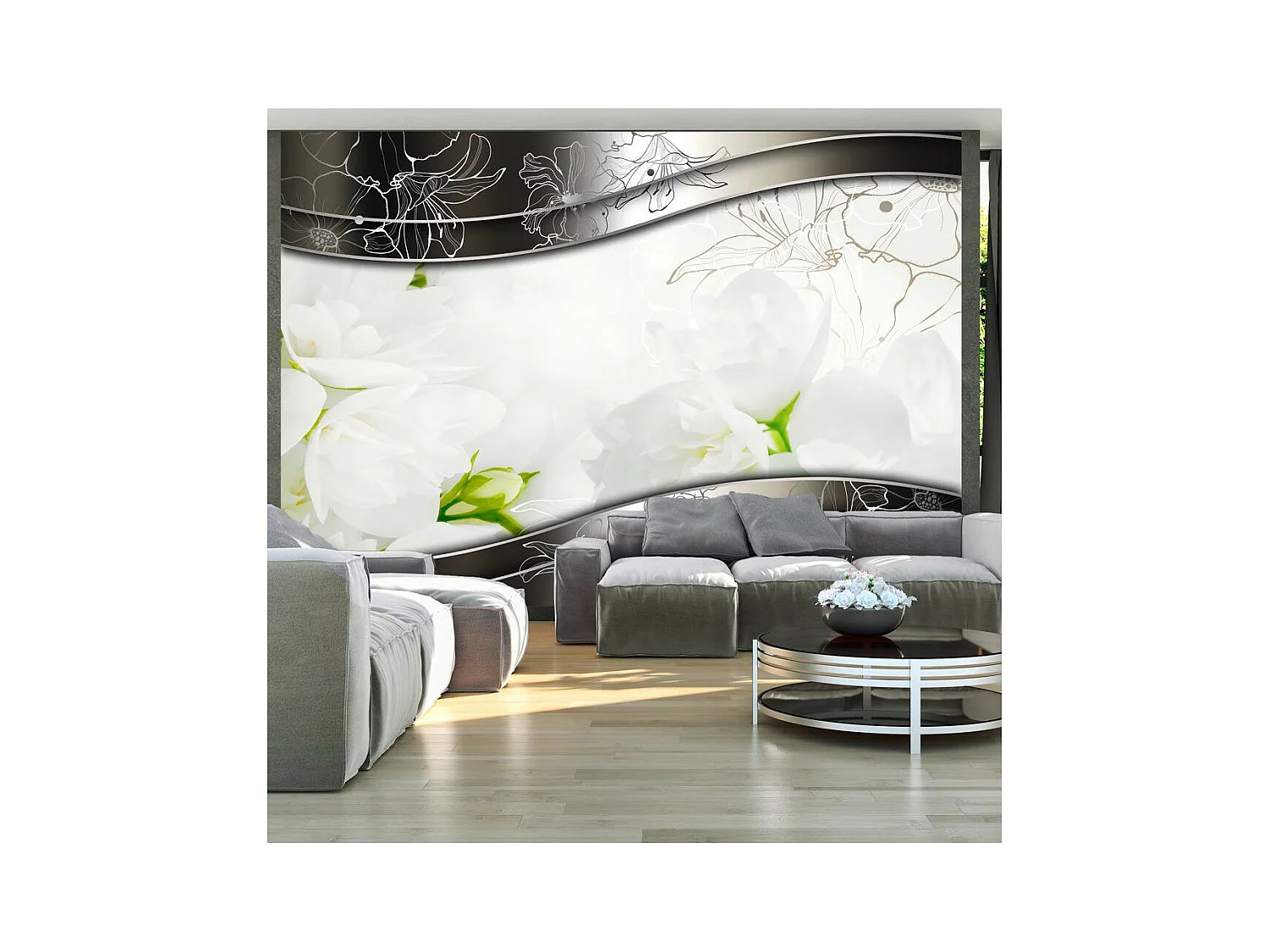 Papier Peint "Fleurs de Jasmin" 140 x 200 cm