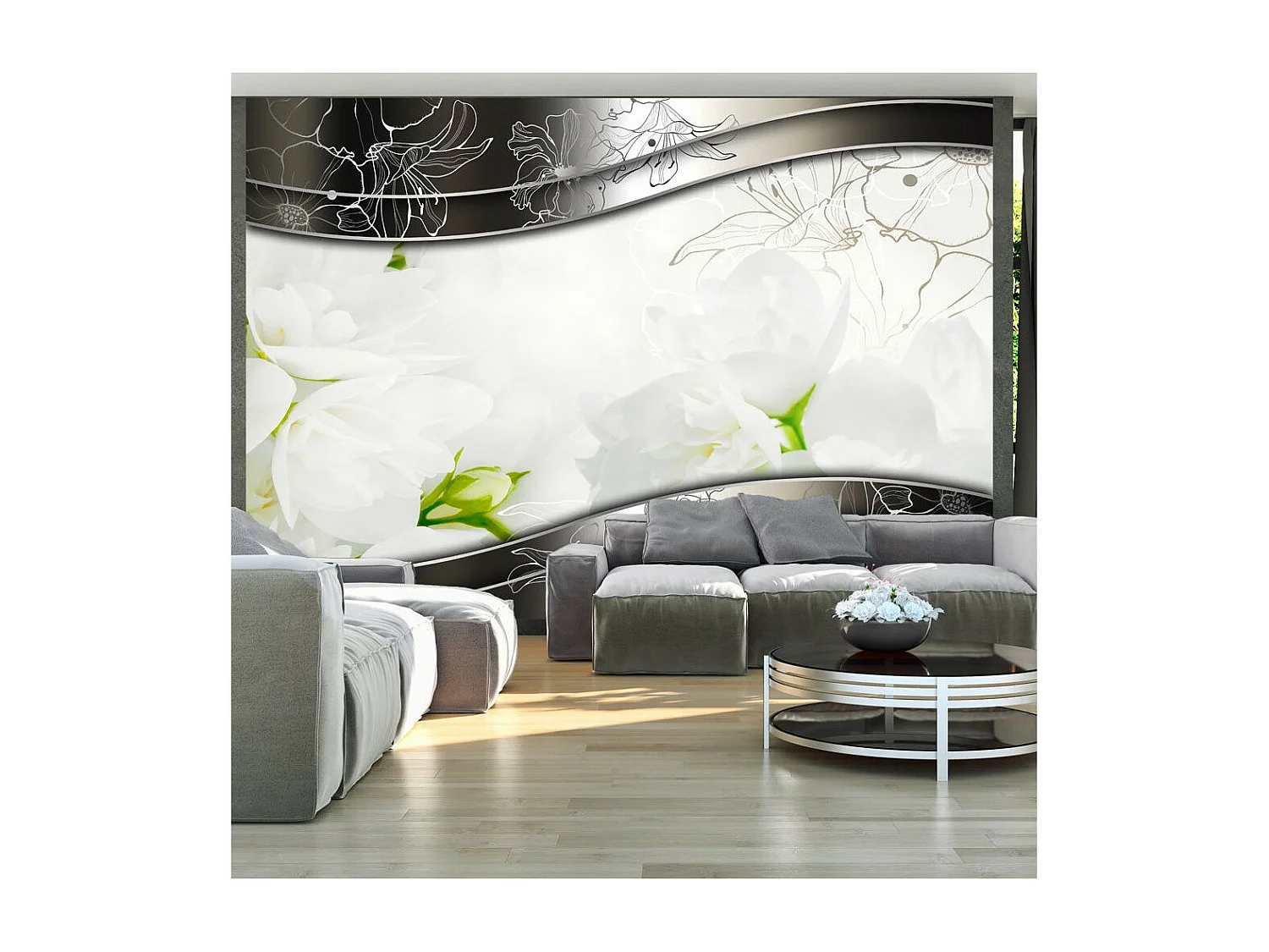 Papier Peint "Fleurs de Jasmin" 140 x 200 cm