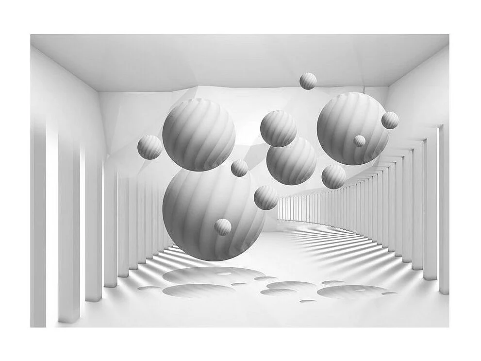 Papier Peint "Balls in White" 70 x 100 cm