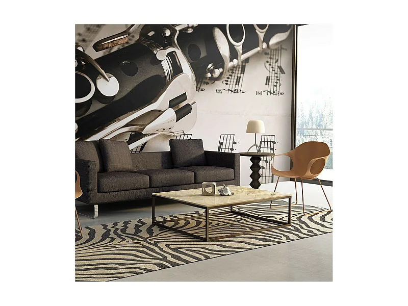 Papier Peint "Clarinette & Notes de Musique" 193 x 250 cm