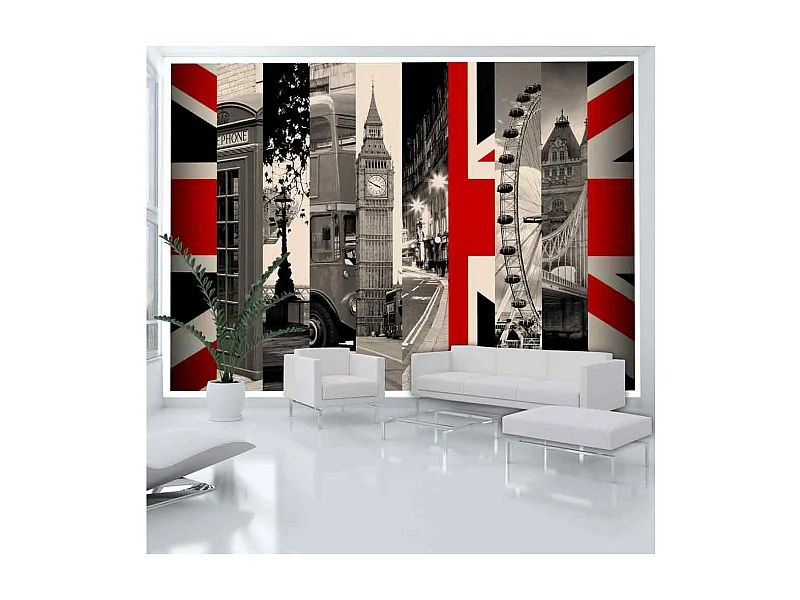 Papier Peint "Symbols of London" 140 x 200 cm