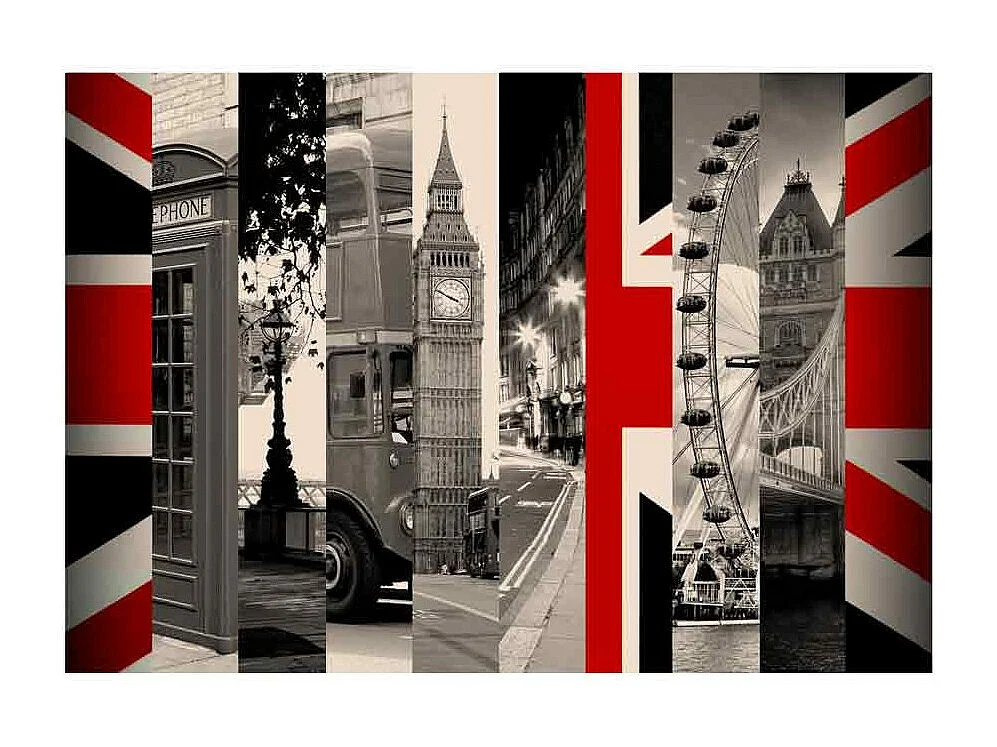 Papier Peint "Symbols of London" 140 x 200 cm