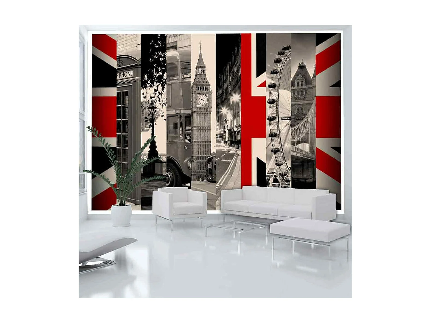 Papier Peint "Symbols of London" 140 x 200 cm