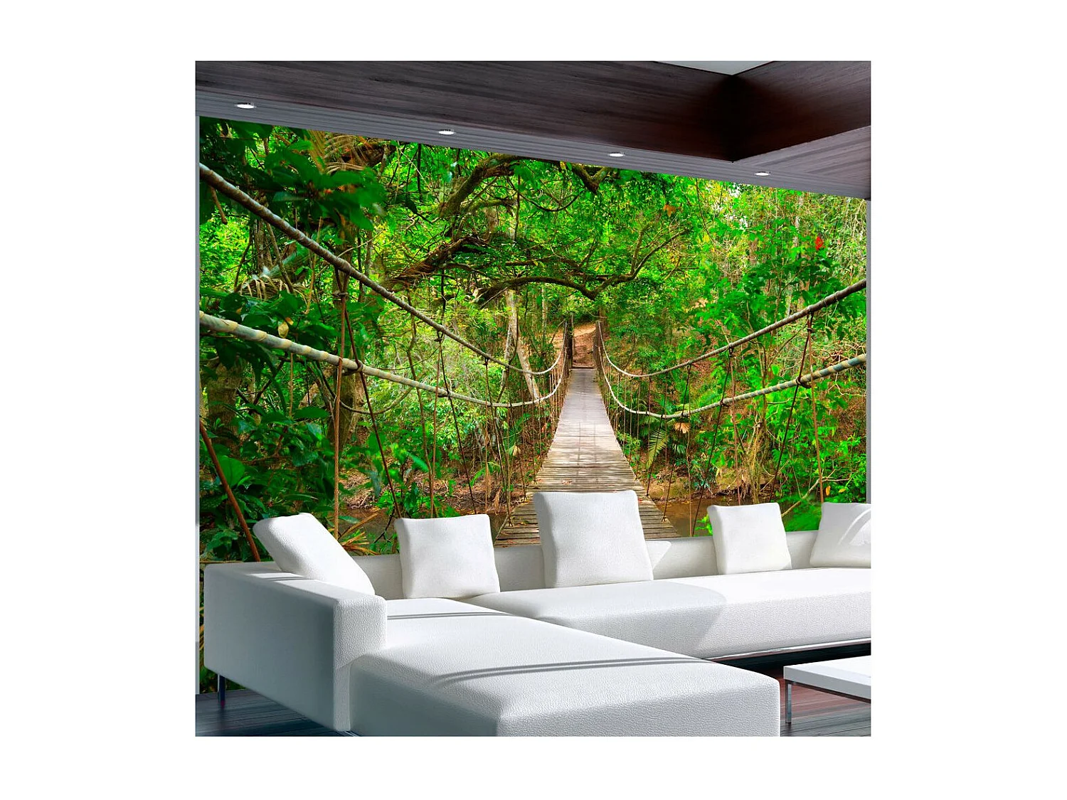 Papier Peint "Bridge Amid Greenery" 175 x 250 cm