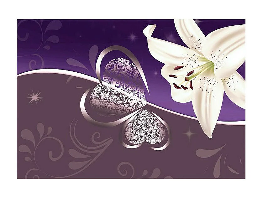 Papier Peint "Lily in Shades of Violet" 175 x 250 cm