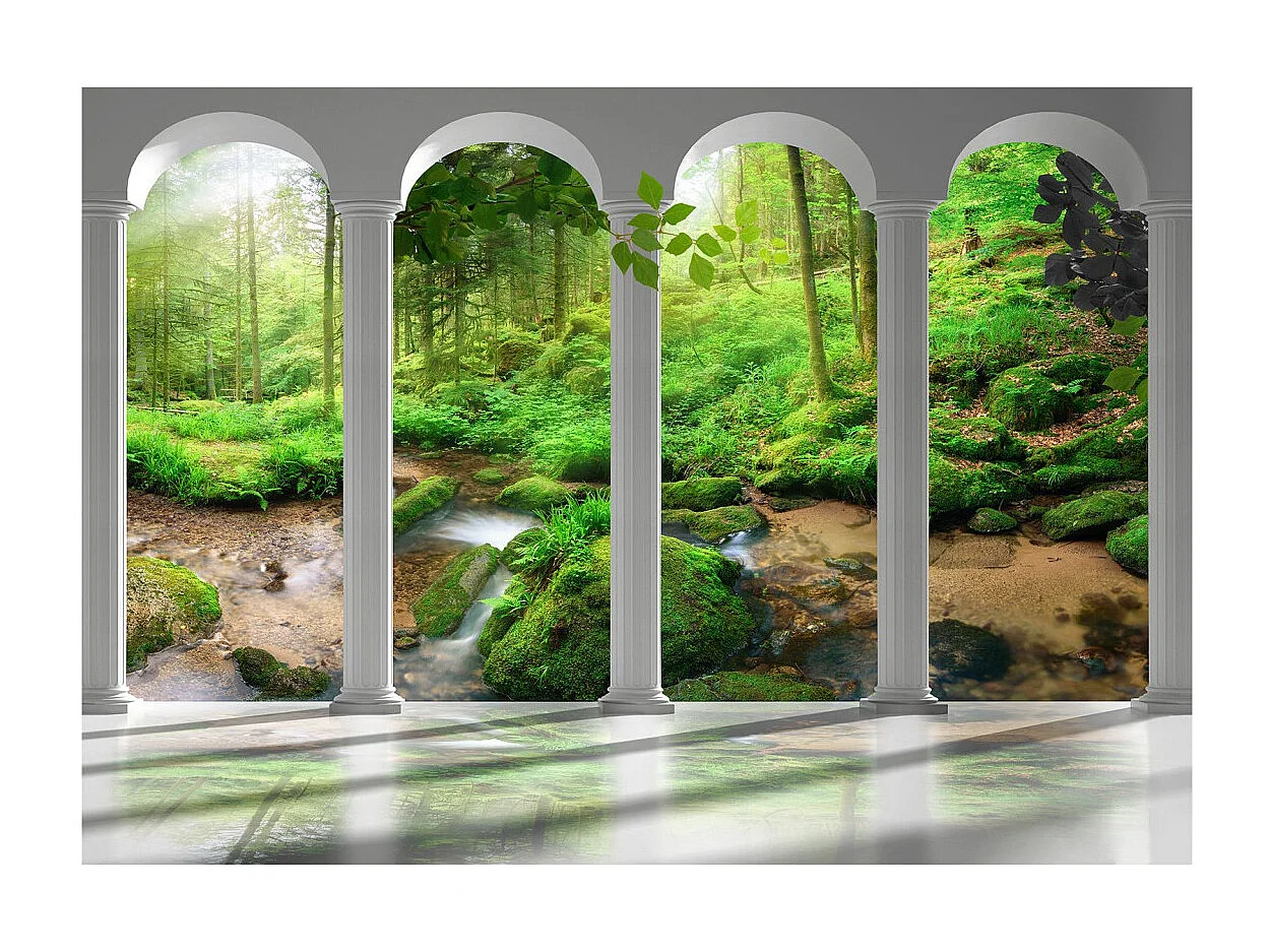 Papier Peint "Pillars & Forest" 140 x 200 cm