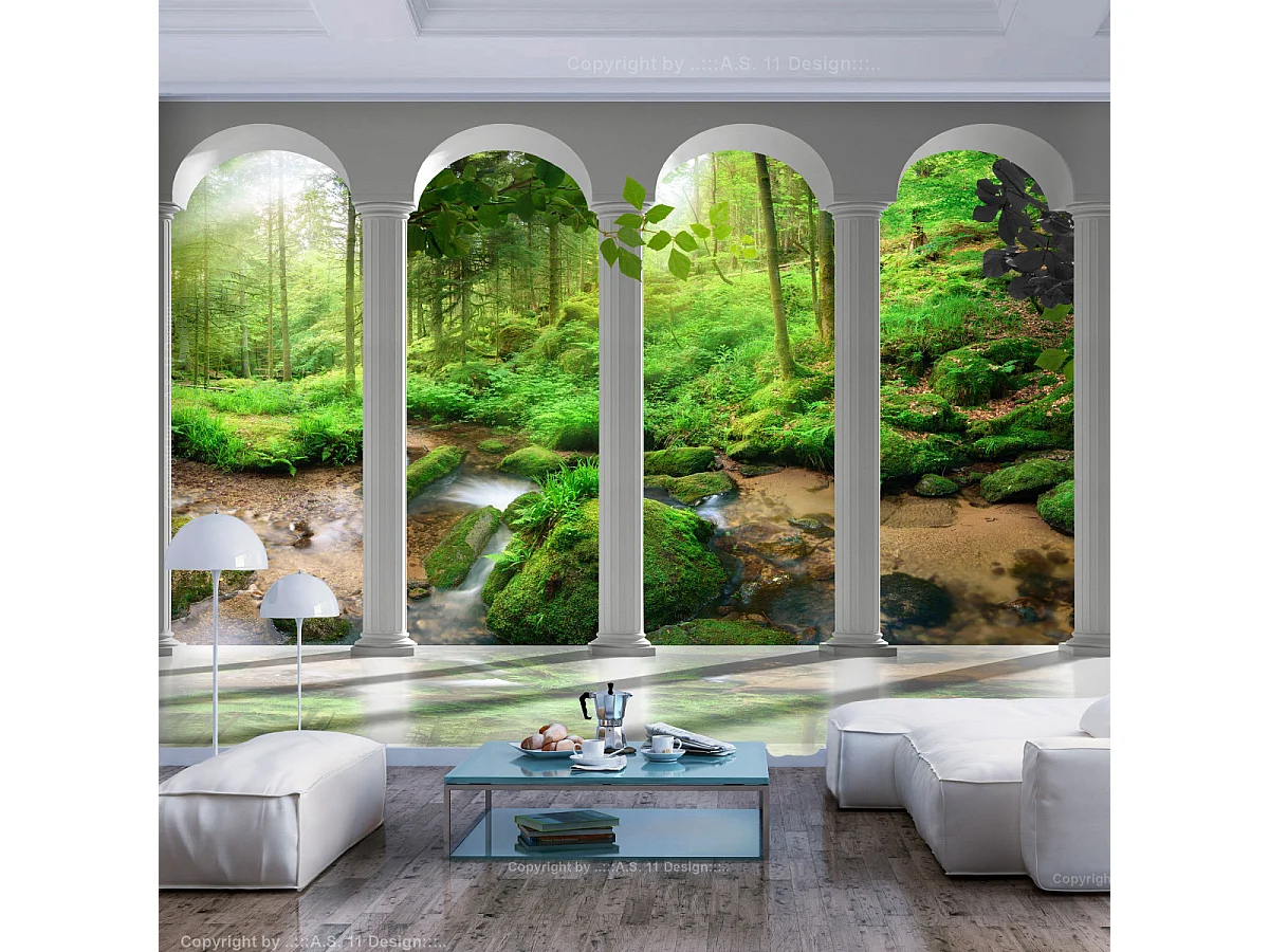 Papier Peint "Pillars & Forest" 140 x 200 cm