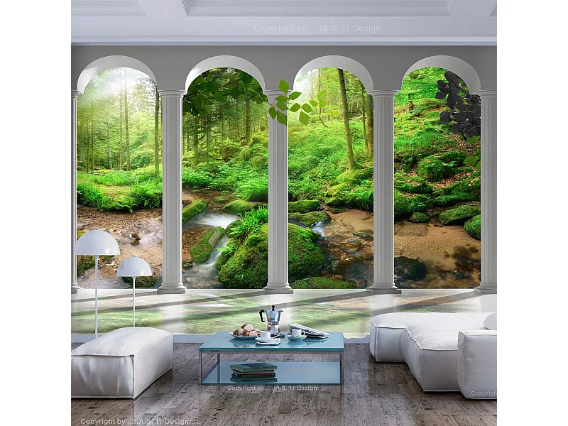 Papier Peint "Pillars & Forest" 140 x 200 cm