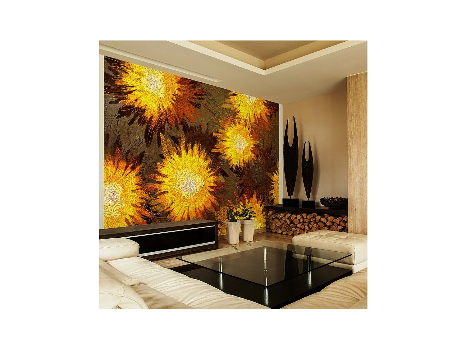 Papier Peint "Sunflower Dance" 70 x 100 cm