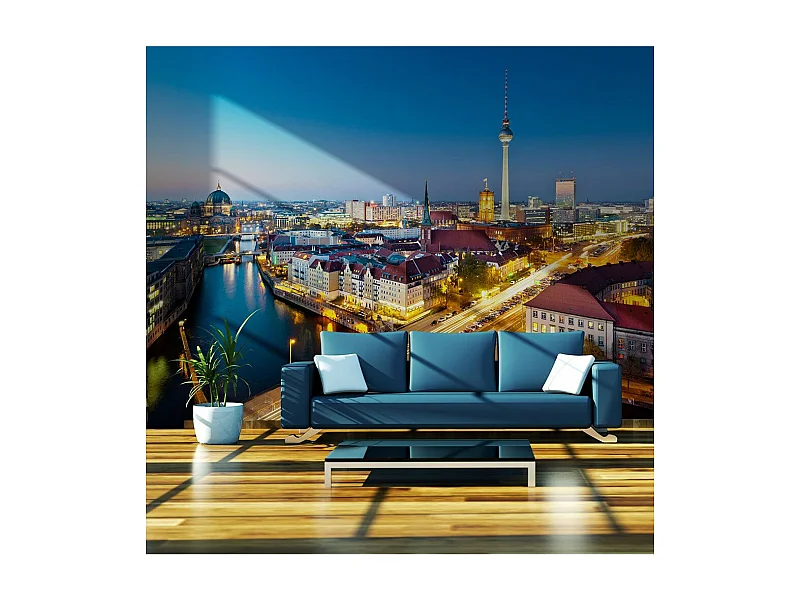 Papier Peint "Berlin View From Fischerinsel Night" 193 x 250 cm
