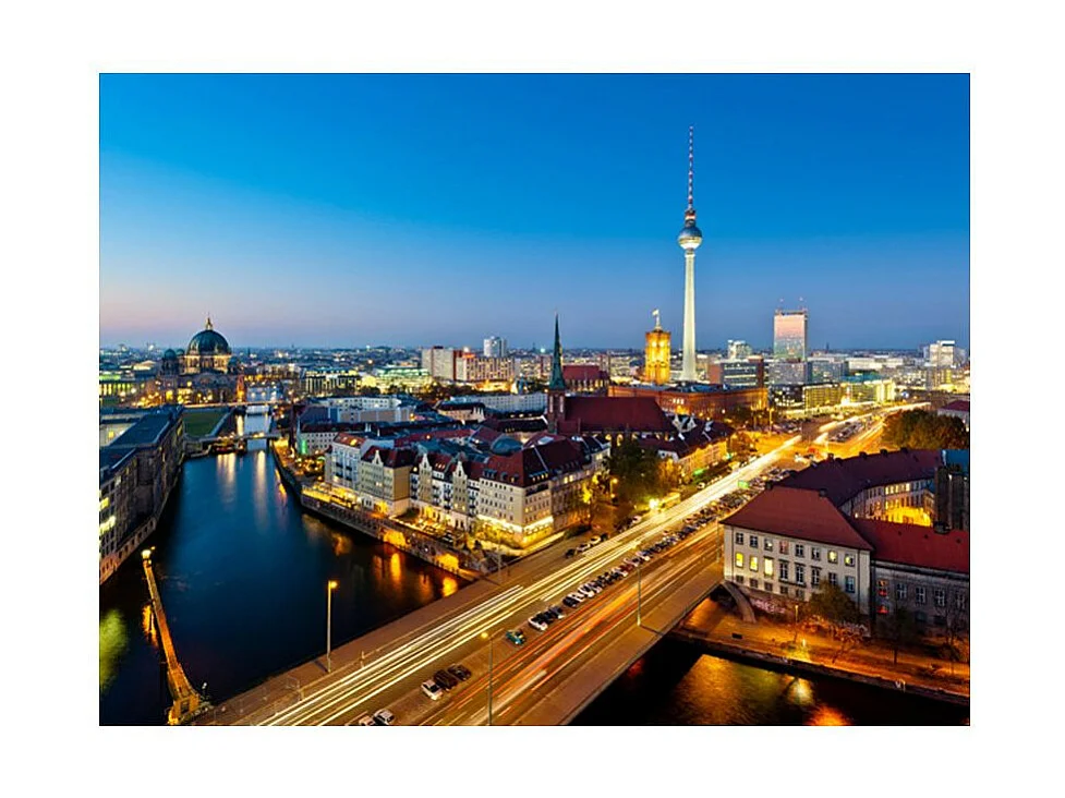 Papier Peint "Berlin View From Fischerinsel Night" 193 x 250 cm