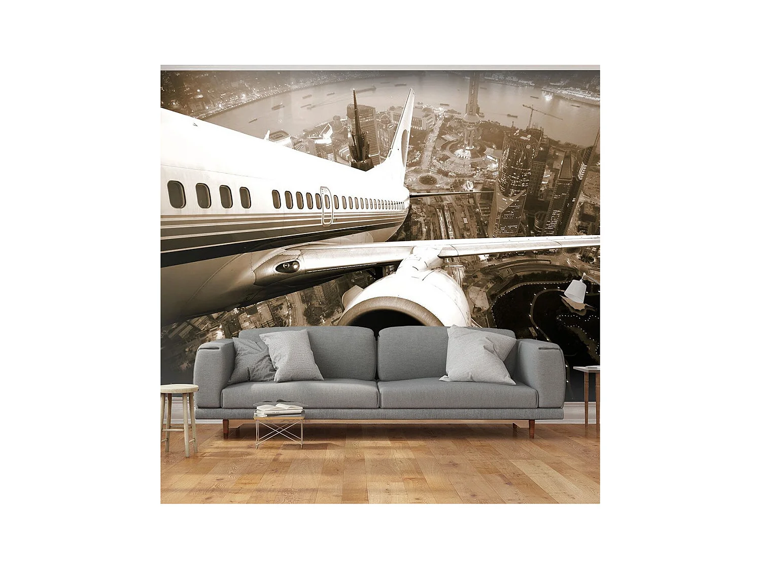 Papier Peint "Avion Décollant de l'Aéroport" 270 x 350 cm