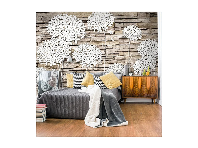 Papier Peint "Flowers on the Stone" 140 x 200 cm