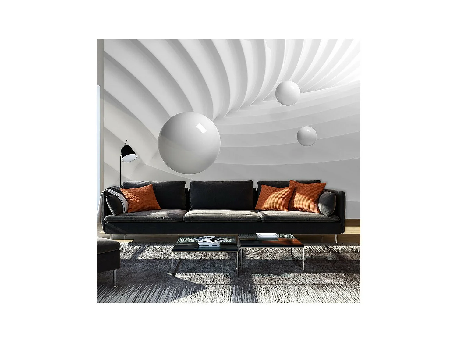 Papier Peint "White Symmetry" 105 x 150 cm