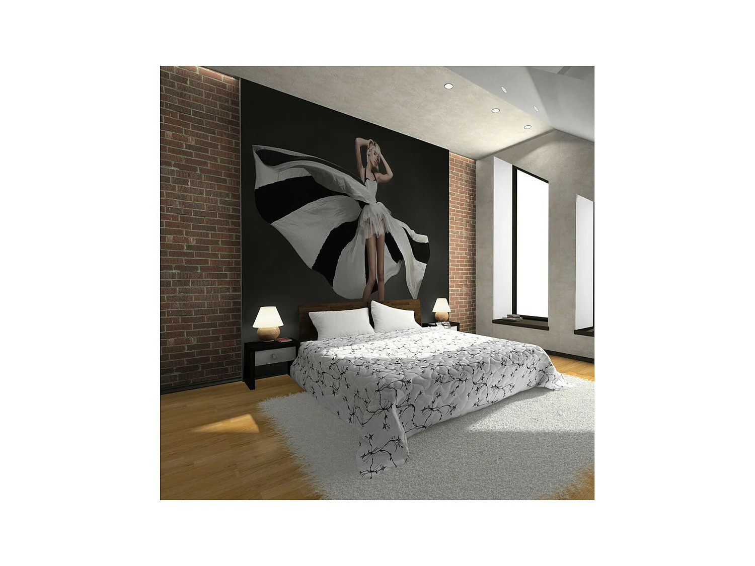 Papier Peint "Belle Femme Blonde à la Robe Merveilleuse" 270 x 350 cm