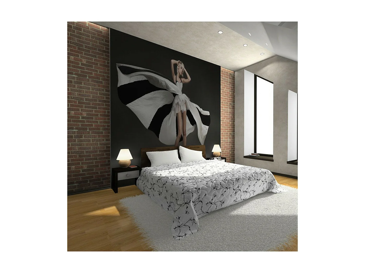 Papier Peint "Belle Femme Blonde à la Robe Merveilleuse" 270 x 350 cm