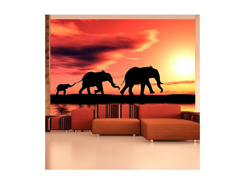 Papier Peint "Famille Eléphants" 193 x 250 cm