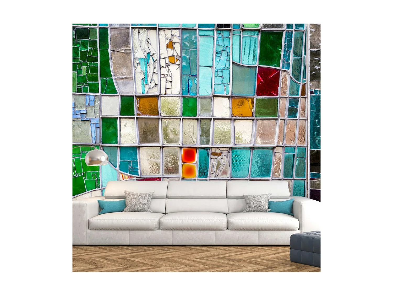 Papier Peint "Sapphire Stained Glass" 105 x 150 cm