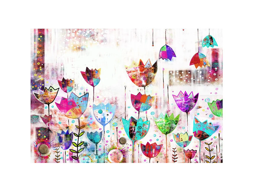 Papier Peint "Colorful Tulips" 105 x 150 cm