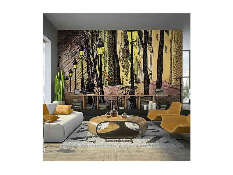 Papier Peint "Lonely Walk Through Montmartre" 193 x 250 cm