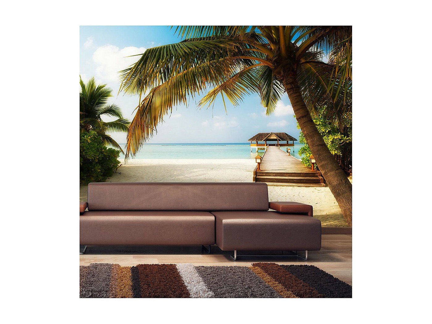 Papier peint intissé panoramique Paysage Hidden Beach 100x70 cm | Leroy