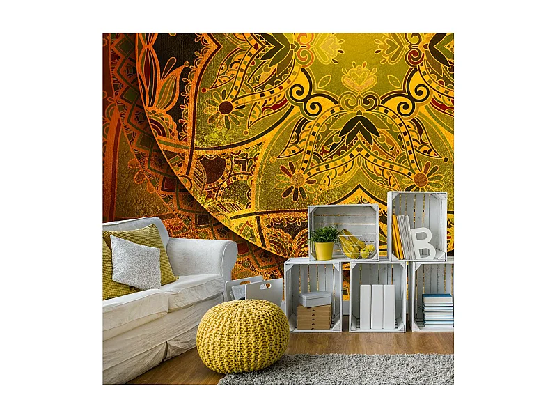Papier Peint "Mandala : Golden Poem" 70 x 100 cm