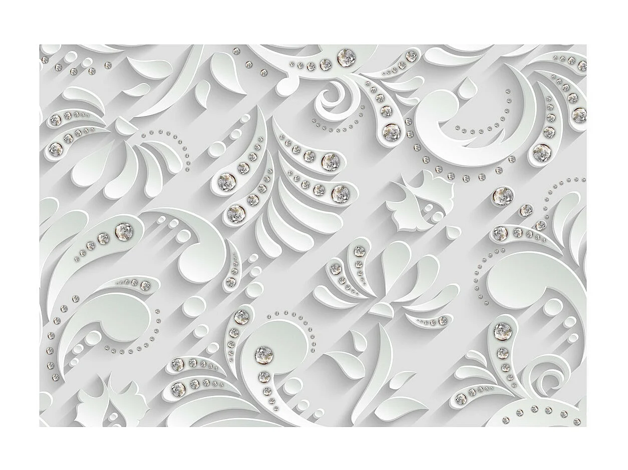 Papier Peint "Flowers with Crystals" 175 x 250 cm