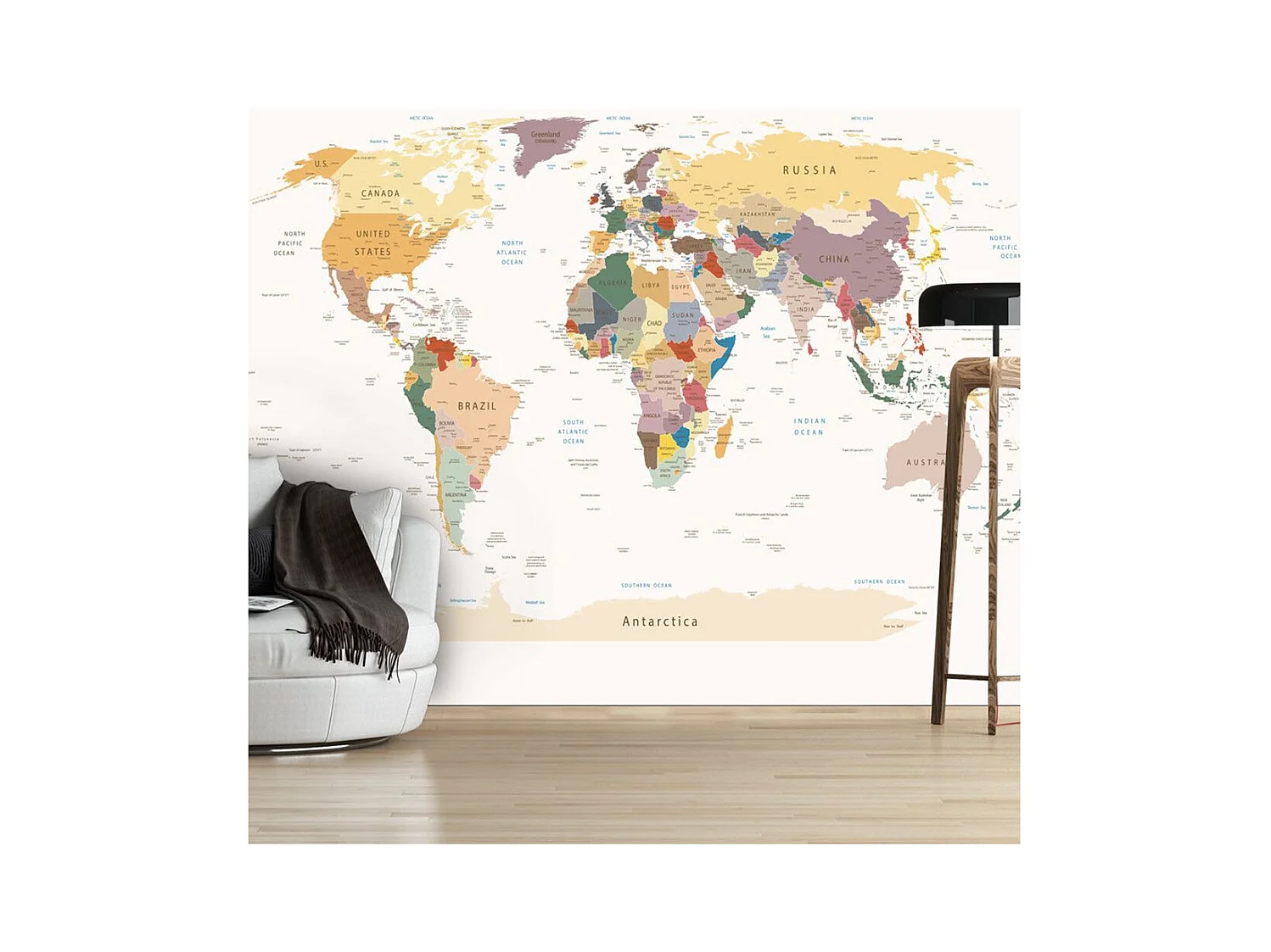 Papier Peint "World Map" 210 x 300 cm
