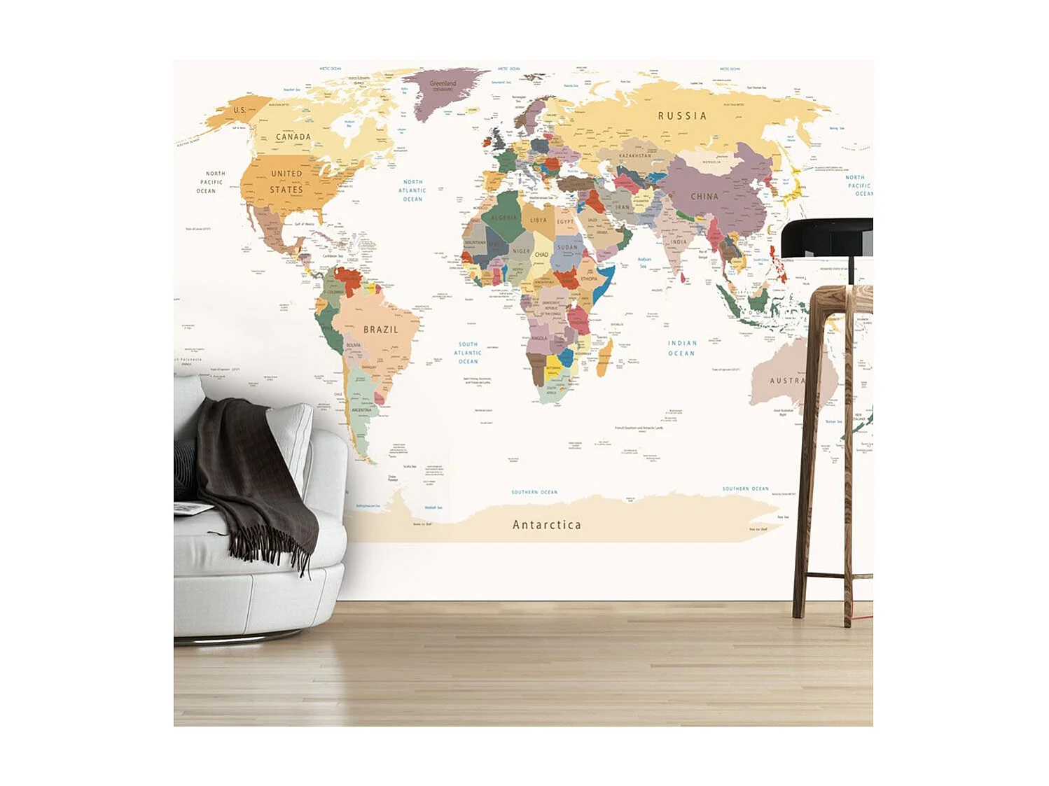 Papier Peint "World Map" 210 x 300 cm