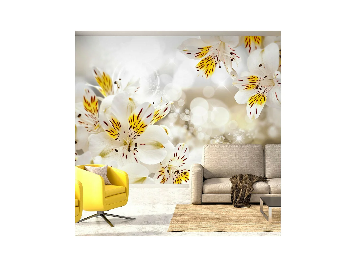 Papier Peint "Sunny Alstroemeria" 140 x 200 cm