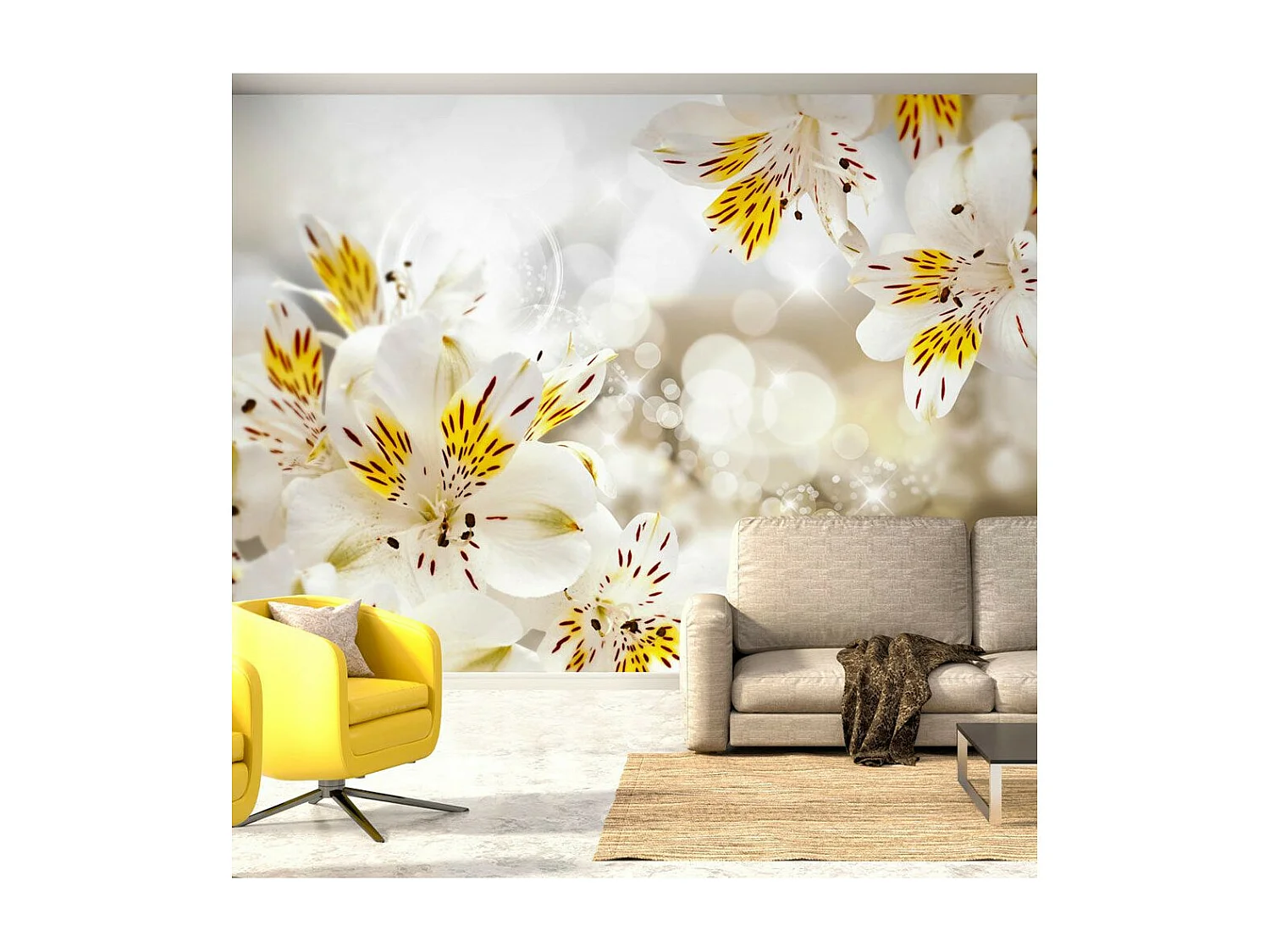 Papier Peint "Sunny Alstroemeria" 140 x 200 cm