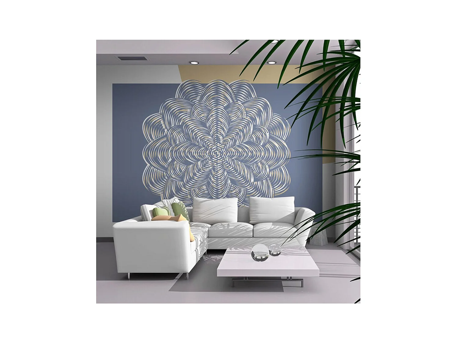 Papier Peint "Ornement Blanc" 193 x 250 cm