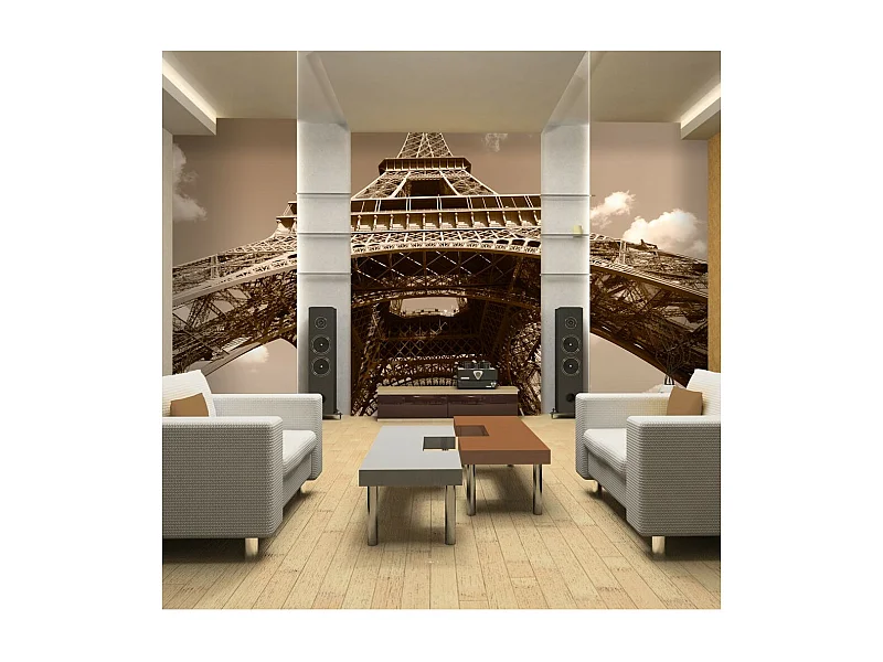 Papier Peint "Tour Eiffel en Sépia" 154 x 200 cm