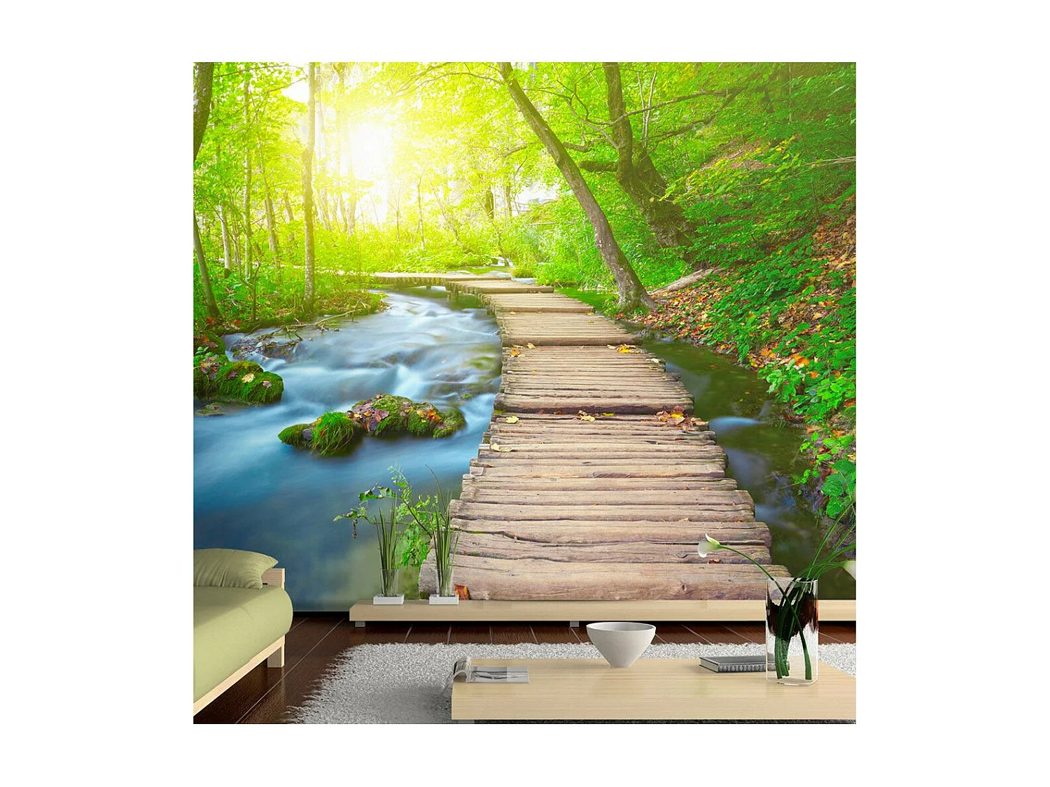 Papier Peint "Green Forest" 210 x 300 cm