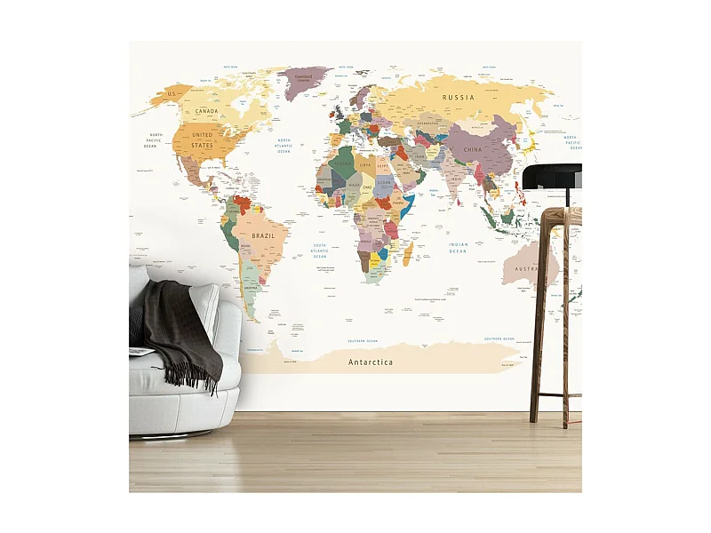 Papier Peint "World Map" 175 x 250 cm