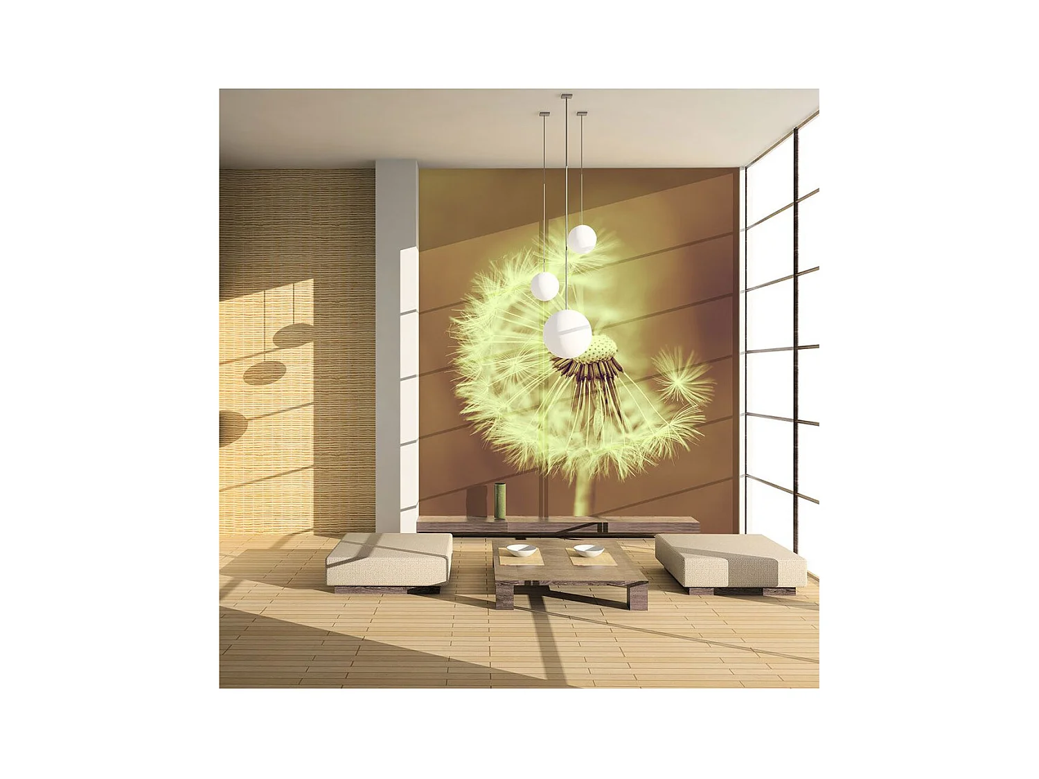 Papier Peint "Pissenlit Sépia III" 193 x 250 cm