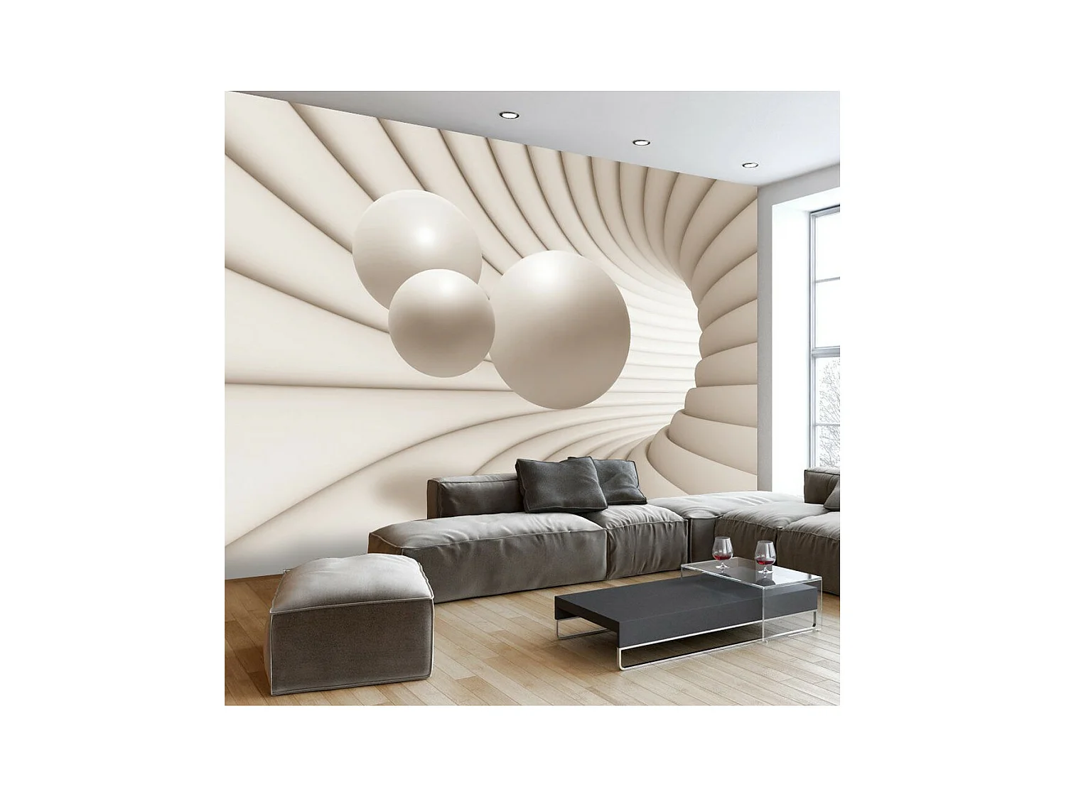 Papier Peint "Balls in the Tunnel" 105 x 150 cm