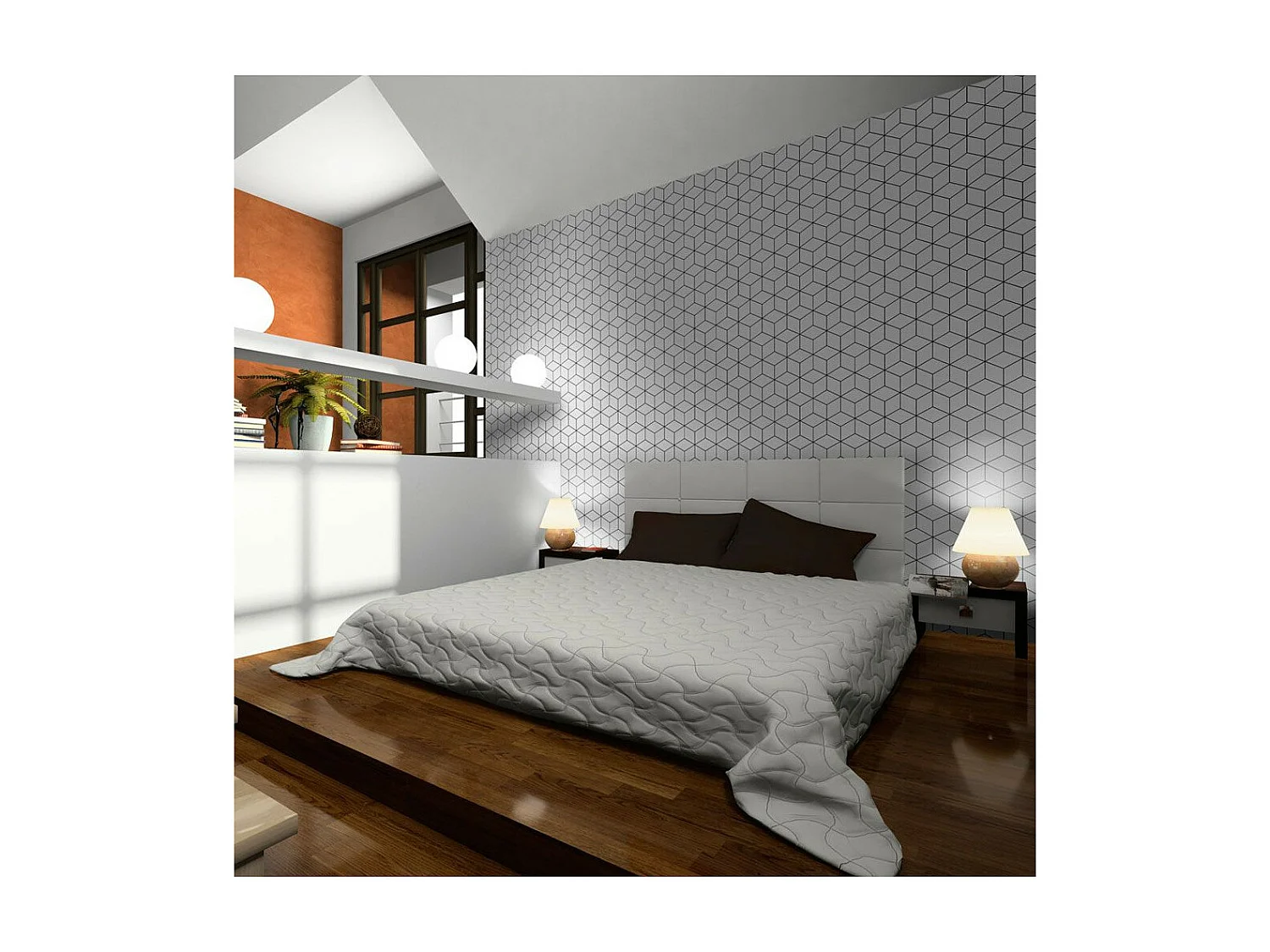 Papier Peint "Cubes Texture" 154 x 200 cm