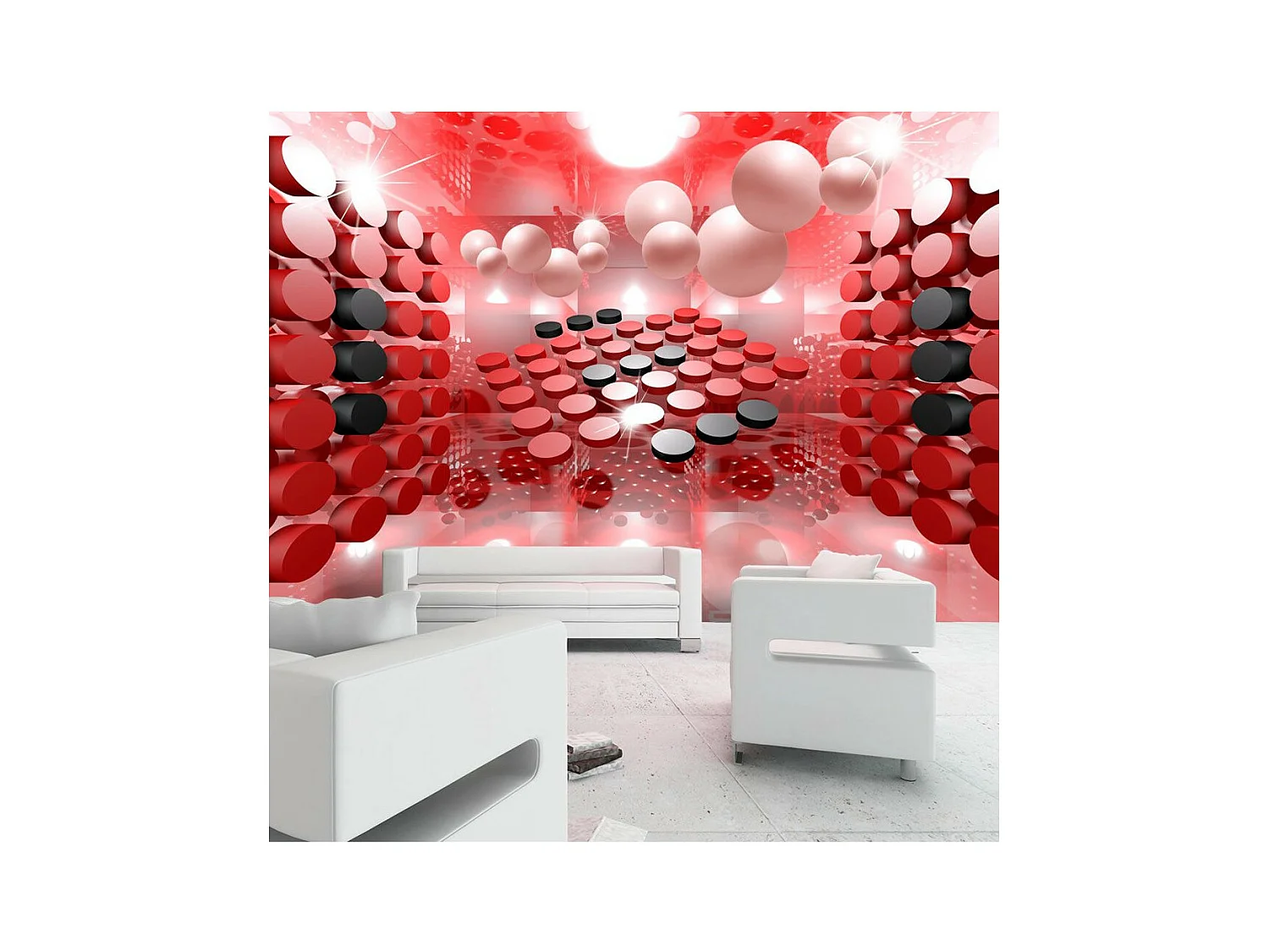 Papier Peint "Playing in Red & Black" 175 x 250 cm