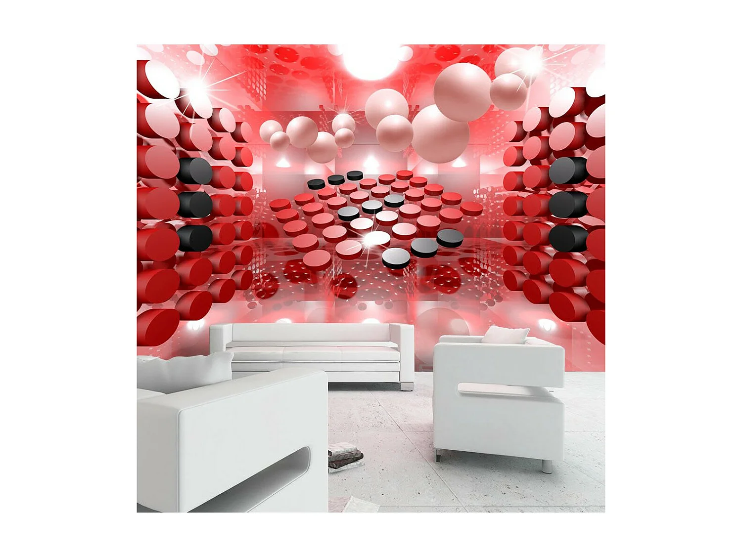 Papier Peint "Playing in Red & Black" 175 x 250 cm