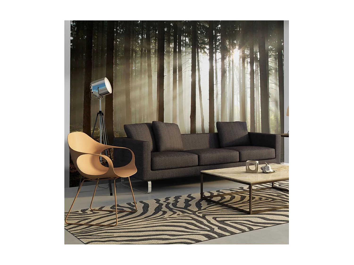 Papier Peint "Forêt dans le Brouillard du Matin" 231 x 300 cm