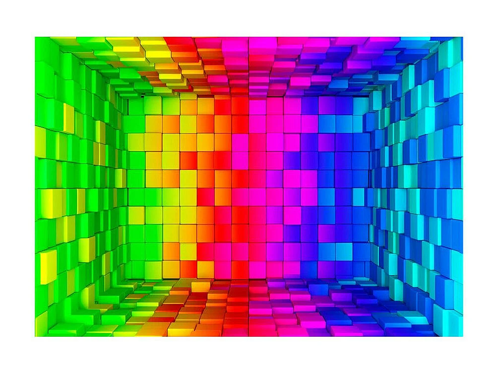 Papier Peint "Rainbow Cube" 140 x 200 cm