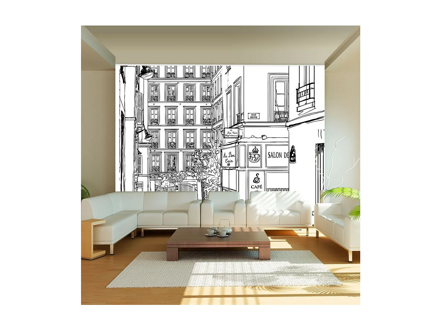 Papier Peint "A Walk Through Parisian Streets" 154 x 200 cm