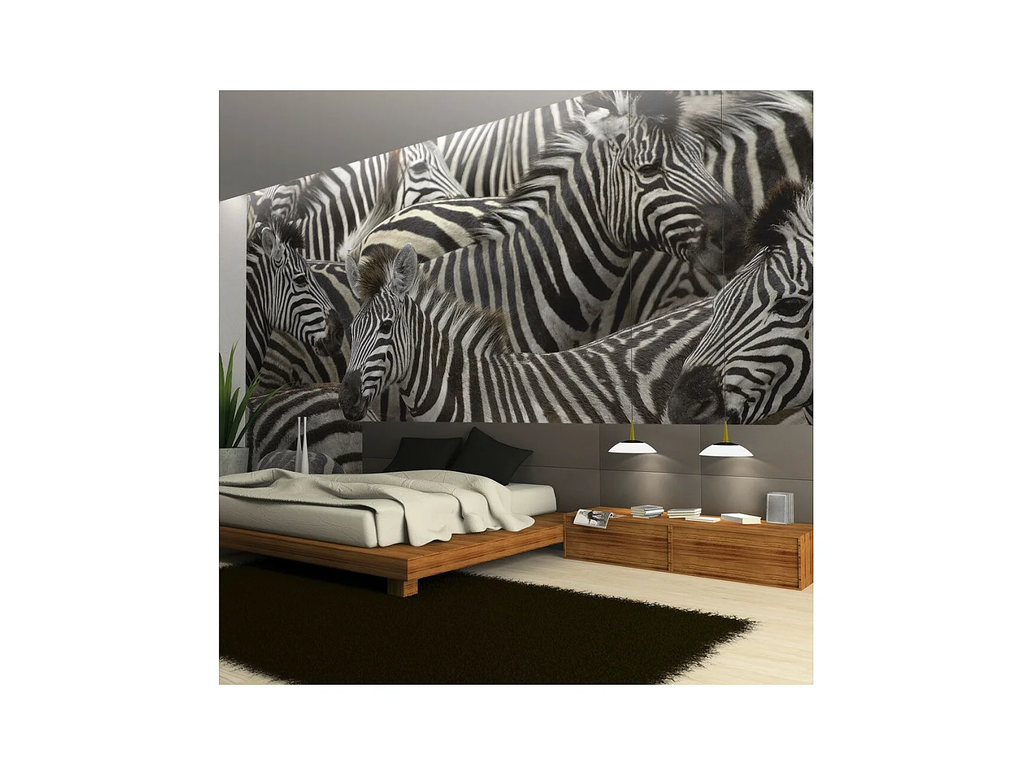 Papier Peint "Troupeau de Zèbres" 231 x 300 cm