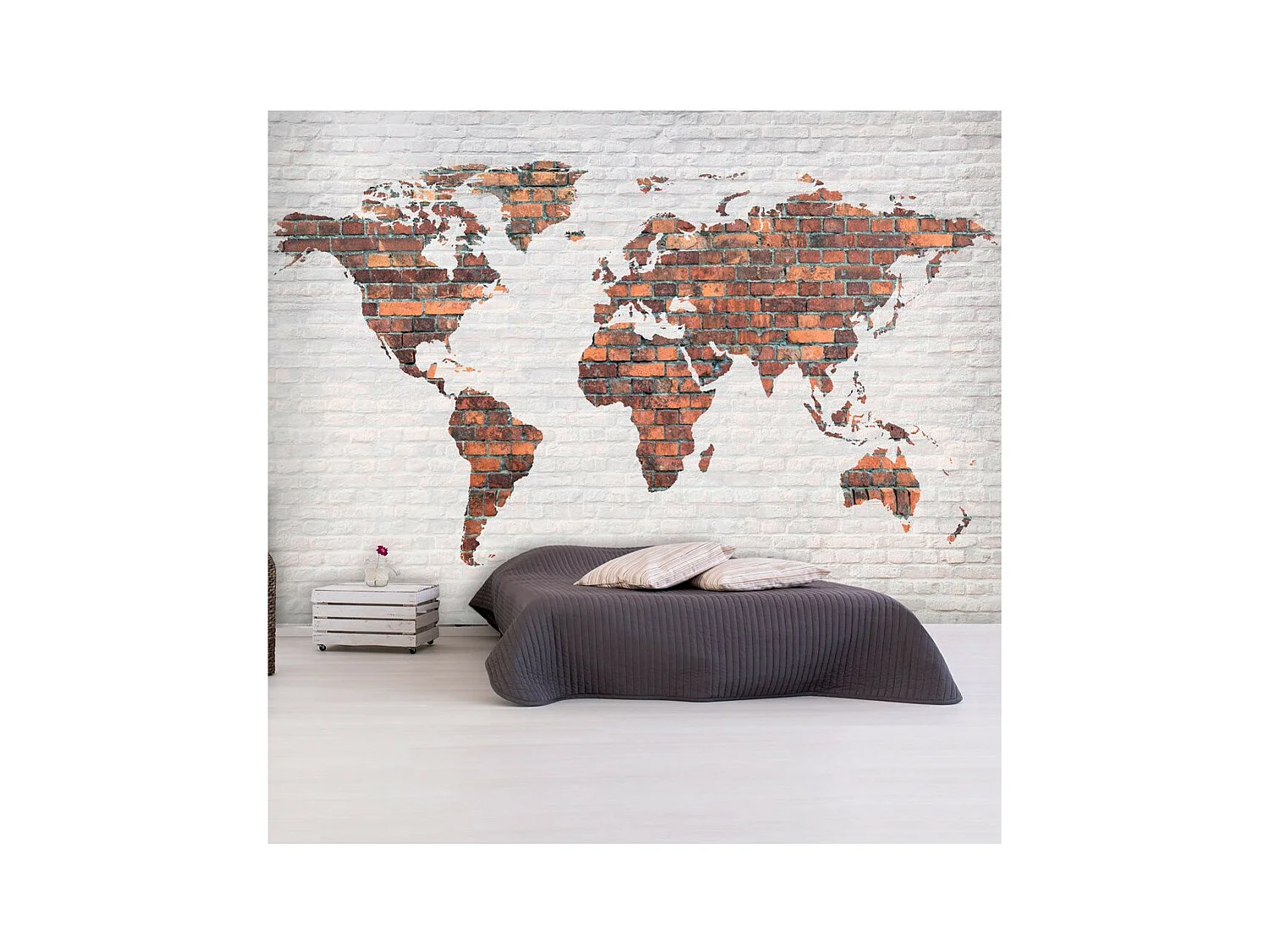 Papier Peint "World Map : Brick Wall" 210 x 300 cm