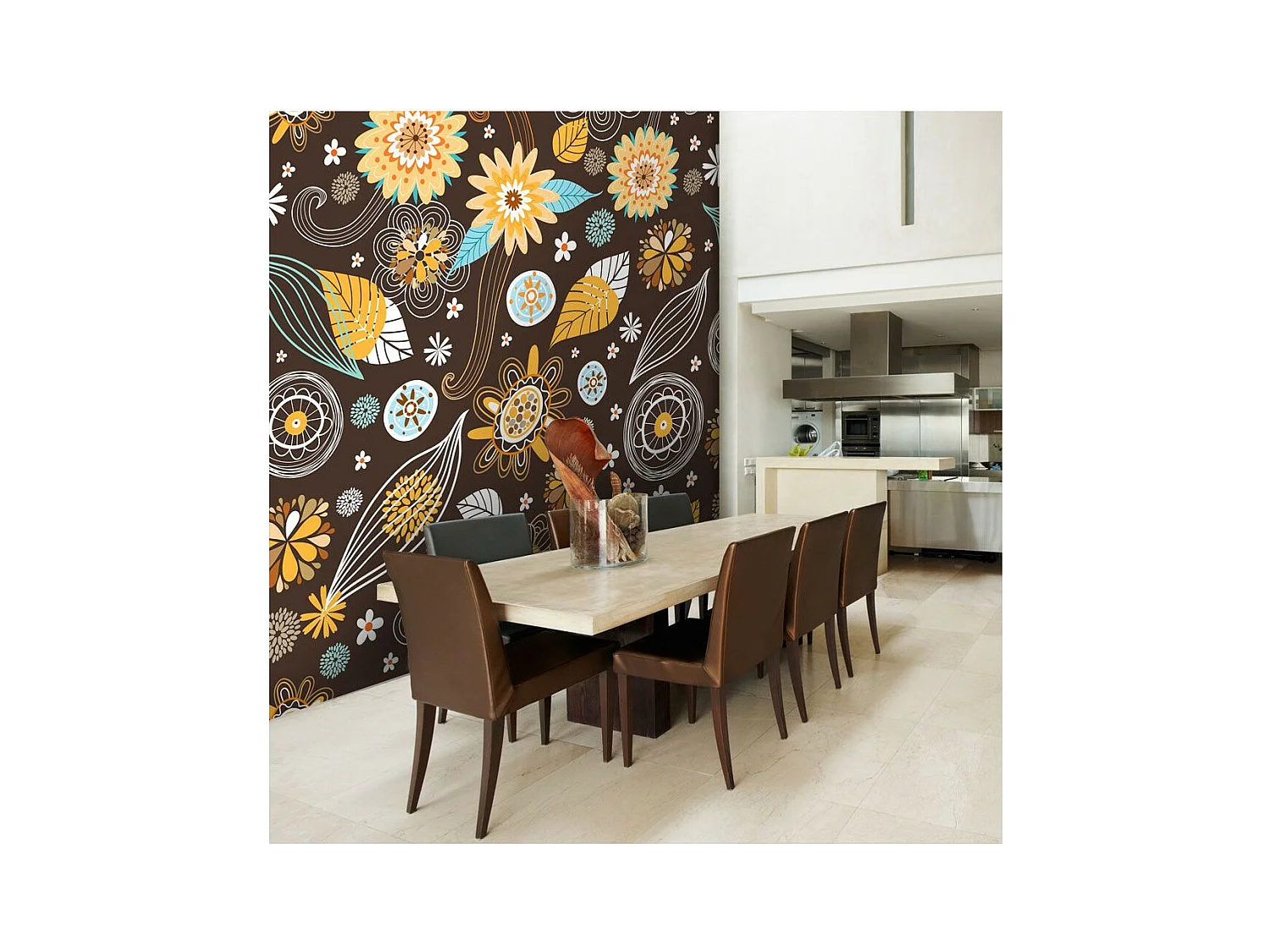 Papier Peint "Fleurs Transparentes" 270 x 350 cm