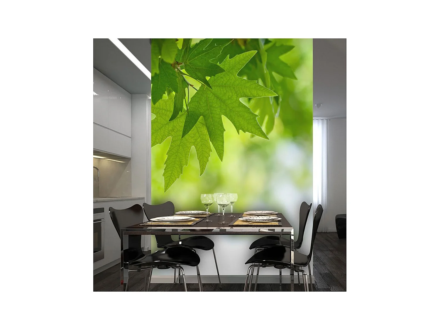 Papier Peint "Feuilles Shallow Focus" 154 x 200 cm